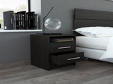 Rowley 2-Drawer 1-Shelf Rectangle Nightstand Black Wengue B06280357