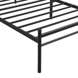 Twin Size metal bedframe,Headboard with wood panel decoration,black 74977489