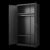 ZUN Metal Armoire Wardrobe Cabinets,70" Black Locker Steel Wardrobe Bedroom Storage Cabinet with Doors W1247P221093