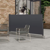 ZUN 118" x 63" Retractable Side Screen Awning, UV Resistant and Waterproof Patio Privacy Screen,Dark 11493311