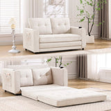 3-in-1 Upholstered Futon Sofa Convertible Sofa bed,Foldable Tufted Loveseat with W2325P195865