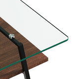 Rectangle Coffee Table, Tempered Glass Tabletop with Black Metal Legs, Modern Table for Living Room 54832432