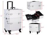 3 in 1 Aluminum Cosmetic Makeup Case Tattoo Box Silver 35664700