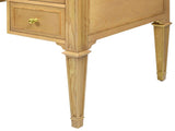 Dauphin Gold Accent 5-Drawer Wood Executive Desk Natural Brown Ash Wood & Veneer B2719P238477
