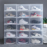 ZUN Set of 4 Stackable Clear Plastic Shoe Storage Box W2181P164299