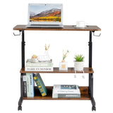 Vintage Brown P2 15MM Particle Board with Melamine Coating Adjustable Computer Desk with 3 USB 2 26916196