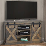 66 inch Corner TV Stand for TVs up to 80 inches, No Assembly Required, Barnwood Finish GL-B108P160160