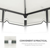 10x10 Ft Outdoor Patio Gazebo Replacement Canopy,Double Tiered Gazebo Tent Roof Top Cover Only Great W419P198360