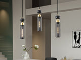 Modern Black and Gold 3-Light Pendant Chandelier, Adjustable Hanging Lights with Cylindrical Mesh W1340P233174