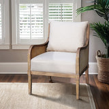 Cane Accent Chair with Removable Back Cushion B035P256566