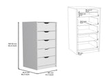 Dresser 42"H, 5 Drawers , Slim Storage Chest of Drawers, White B097133024