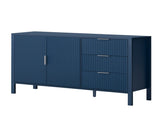 U-Style Modern Wave-Pattern Sideboard with 3 Drawers, Large Storage Buffet Cabinet with Hooks and N711P345172V