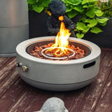 ZUN Small concrete round fire pit bowl W853P193938