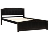 Wood Platform Bed with Headboard,Footboard and Wood Slat Support, Espresso WF190781AAP