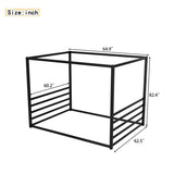 Queen size sunshade floor bed, iron double-size bed frame, modern low-profile double-size bed, W1858P282501