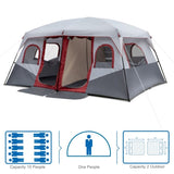 10 Person Family Cabin Tent, 2 Room Huge Tent with Storage Pockets for Camping Accessories 49558745