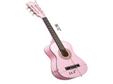 Light pink 30-inch Round Acoustic Guitar with Picks, Strings, Capo, Case, Tuner, and Strap 83838508