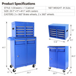 ZUN 5-Drawer Rolling Tool Chest, High Capacity Tool Storage Cabinet W/Lockable Wheels, Adjustable Shelf 73057339