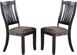 ZUN Dark Coffee Classic Wood Kitchen Dining Room Set of 2 Side Chairs Fabric upholstered Seat Unique B01183542