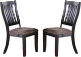 ZUN Dark Coffee Classic Wood Kitchen Dining Room Set of 2 Side Chairs Fabric upholstered Seat Unique B01183542