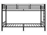 Black Twin Bunk Bed Square Tube High Guardrail Side Ladder Opening Iron Bed 85462110