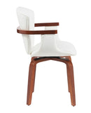 Mid-Century Modern Bentwood Swivel Dining Chairs Heat-Pressed PU Leather Accent Chairs N842P290039K