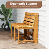 3-in-1 Convertible Outdoor Acacia Wood Furniture - Loveseat Table & Chairs Set Plant 85584061