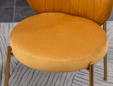 Amoa Contemporary Velvet Upholstery Dining Chair, Yellow T2574P164531