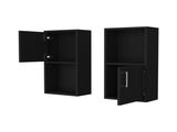 Black 2 Bathroom Medicine Cabinets with Open Shelf B062P175073