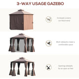 13ft x 13ft Patio Gazebo-Coffee-AS 04707671