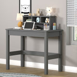 ZUN Grey Writing Desk with Hutch B062P209417