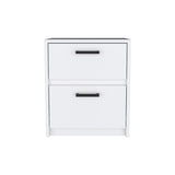 Trivor 2 Drawers Nightstand , End Table, Side Table Metal Handles -White B20092135