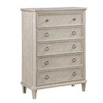 ZUN Traditional Design Bedroom Furniture 1pc Chest of 5x Drawers Light Brownish-Gray Finish Clipped B011P207859