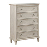 ZUN Traditional Design Bedroom Furniture 1pc Chest of 5x Drawers Light Brownish-Gray Finish Clipped B011P207859