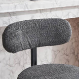 Modern Swivel Bar Stools Set of 2, Boucle Upholstered Counter Height Bar Chairs with Metal Legs & W1901P264273