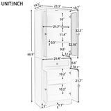 ZUN Tall Bathroom Storage Cabinet, Cabinet with Four Doors and Drawers, Adjustable Shelf, MDF Board, N725P186649B