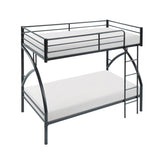 Black Metal Frame Twin/Twin Bunk Bed, Youth Bed, Youth Bedroom Furniture, Easy Assembly B011P248589