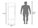 Armoire 62.9"H, with 1 Door, 3 Shelves, and Full-Length Mirror, White B097P250837