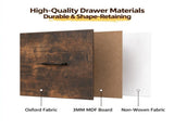 Wood Filing Cabinet with Casters, Weathered Wood Fluted, Iron Clad Wood, Melamine Faced, 3 Small 25697805