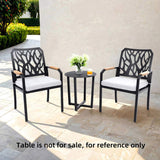 Outdoor Patio K/D Aluminum Stationary Dining Chairs 2PCS with Outdoor-grade Sunbrella Fabric W1886P272372