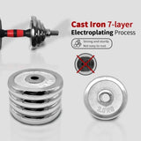 Adjustable Dumbbell Set Home Gym Cast Iron Barbell Sets with Carry Box 66lbs Office Bedroom Workout T3060P288487