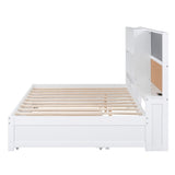 Full Size Daybed with Storage Shelves, Blackboard, Cork board, USB Ports and Twin Size Trundle, 90546744