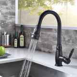 Commercial Black Kitchen with Pull out Sprayer, Single Handle Single Lever Kitchen Sink W1932P296311