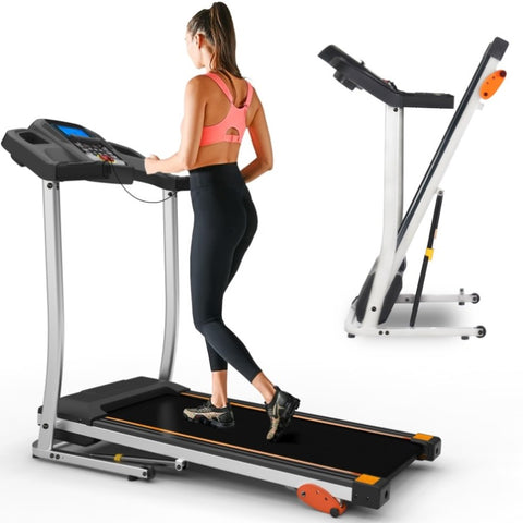 Folding Treadmill 2.5HP 12KM/H, Foldable Home Fitness Equipment with LCD for Walking & Running, W130351229