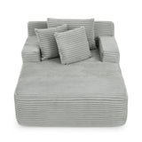 Single lazy sofa chair, no assembly required, made of velvet fabric, fluffy modern single W487P288236