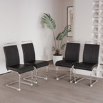 ZUN Modern Dining Chairs,PU Faux Leather High Back Upholstered Side Chair with C-shaped Tube plating W2189133286