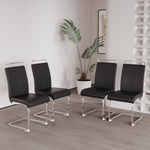 ZUN Modern Dining Chairs,PU Faux Leather High Back Upholstered Side Chair with C-shaped Tube plating W2189P248186