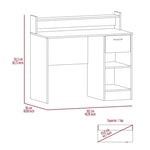 ZUN Manaos Writing Computer Desk , Multiple Shelves, One Drawer B070P188824