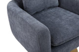 Classic Mid-Century 360-degree Swivel Accent Chair, Dusty Blue Linen W1361104587
