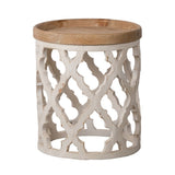 23" Large Distressed White Side Table W2078125380